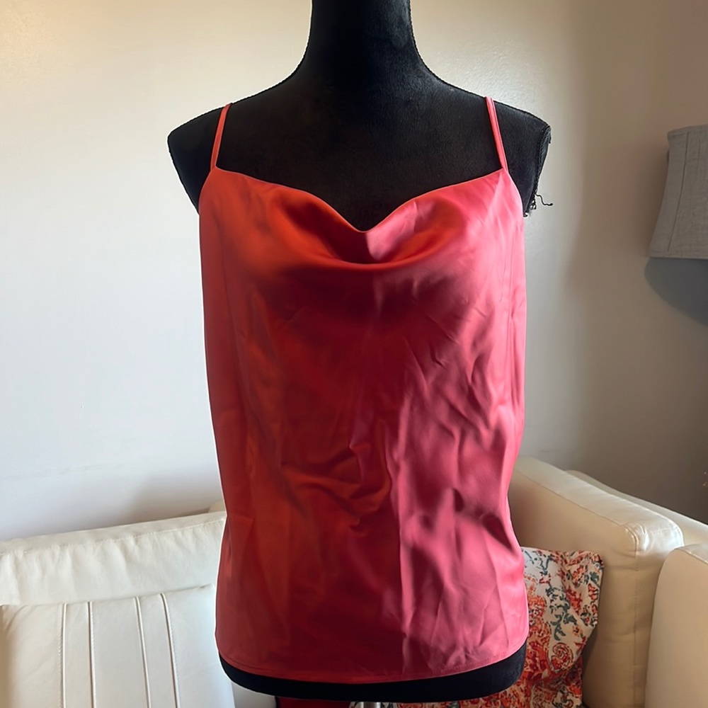 Banana Republic Factory Silky Cowl-Neck Camisole L Salmon #742574